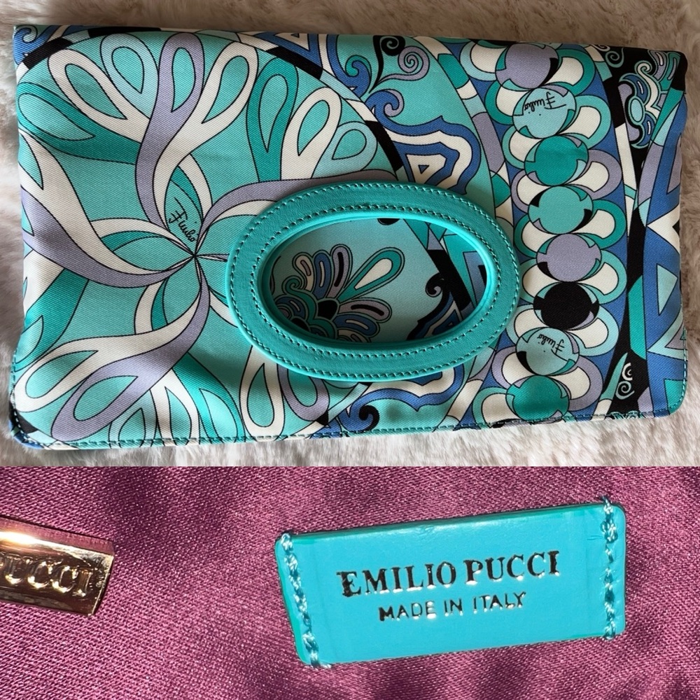 New Emilio Pucci Fold over Clutch 11”x 6.5”